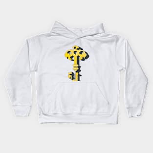 Unique Golden Key Silhouette Design No. 485 Kids Hoodie